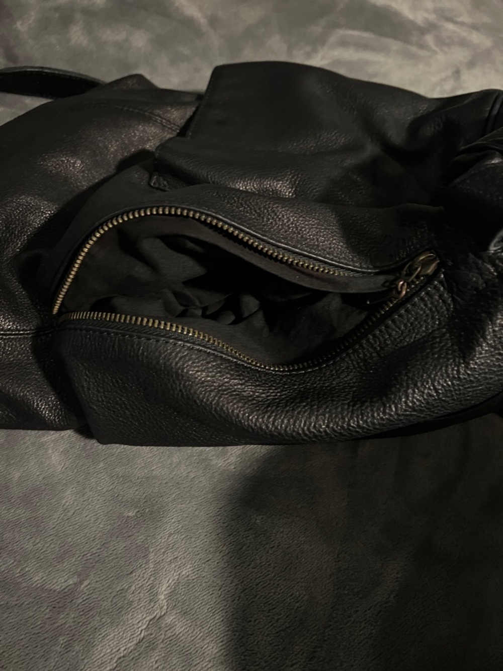 Free People Black Leather Bucket Bag - Picture 3 of 9